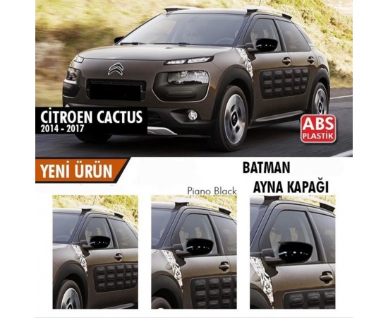 Citroen Cactus Yarasa Ayna Kapağı ABS Plastik Batman Piano Black Batman ayna