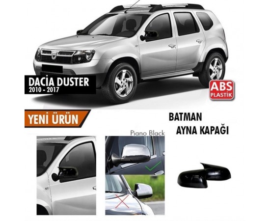 Dacia Duster Yarasa Ayna Kapağı ABS Plastik Batman Piano Black Batman ayna Kapağı 2010-2017 Modeller için