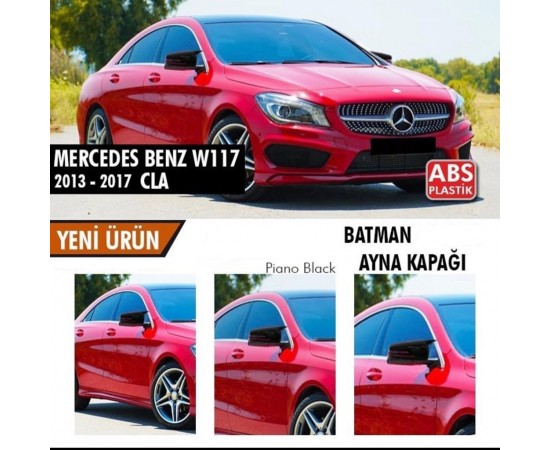 Mercedes Benz W117 CLA Class Yarasa Ayna Kapağı ABS Plastik Batman Piano Black Batman ayna Kapağı 2013-2017 Modeller için