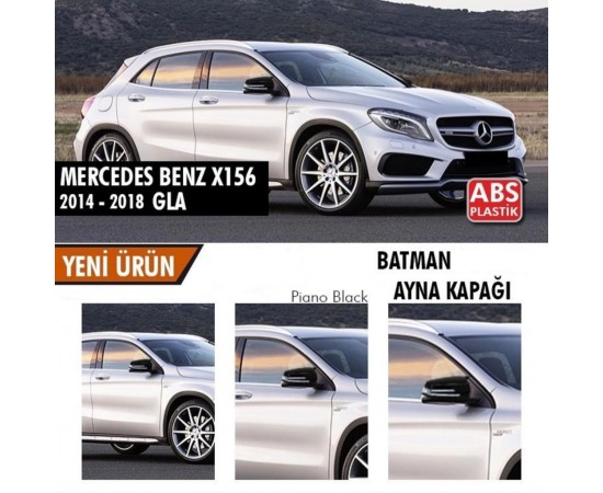 Mercedes Benz X156 GLA Serisi Yarasa Ayna Kapağı ABS Plastik Batman Piano Black Batman ayna Kapağı 2014-2018 Modeller için