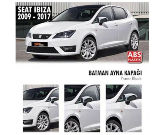 Seat Ibiza MK4 2009 - 2017 Ayna Kapağı Parlak siyah Yarasa BATMAN KApak