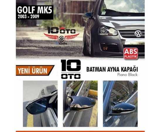 Volkswagen Golf 5 Jetta 5 Yarasa Ayna Kapağı (2003 - 2009) Parlak Siyah